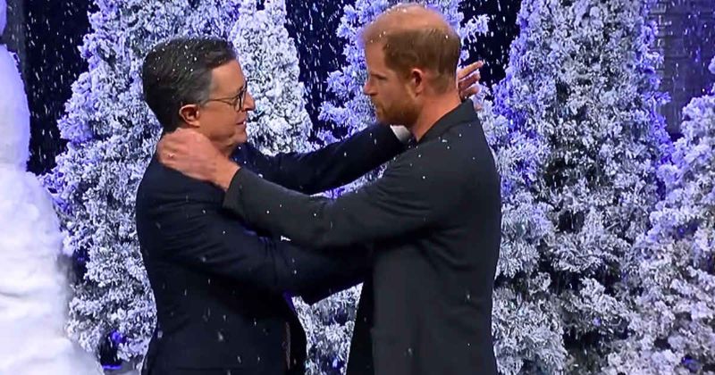 Harry Leans Into His Prince Persona in Fake Movie Audition — and Almost Kisses Stephen Colbert