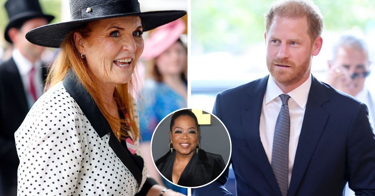 (L) Sarah attends day four of Royal Ascot; (R) Harry attends the WellChild Awards; (Inset) Oprah Winfrey at The Egyptian Theatre in Hollywood (Cover Image Source: Getty Images| (L) Max Mumby/Indigo; (R) Chris Jackson; (Inset) Steve Granitz/FilmMagic)