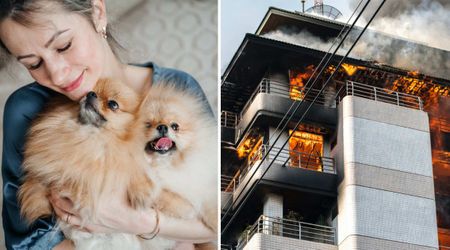 Woman who calmly tossed her two Pomeranians from a third-floor balcony during deadly house fire hailed a ‘hero’