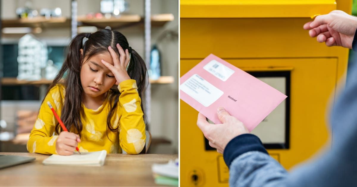 (L) Little girl writing letter. (R) A man posting letter. (Representative Cover Image Source: Getty Images | (L) Witthaya Prasongsin, (R) Westend61)