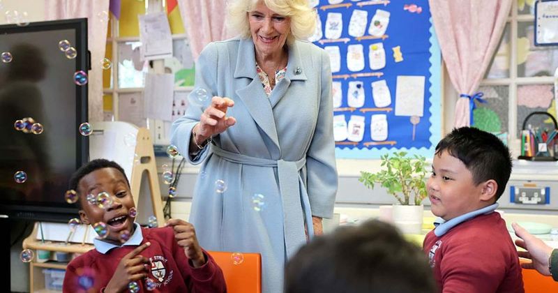 Camilla Has the Best Reaction as Schoolchildren Repeatedly Ask 'Are You the Queen?'