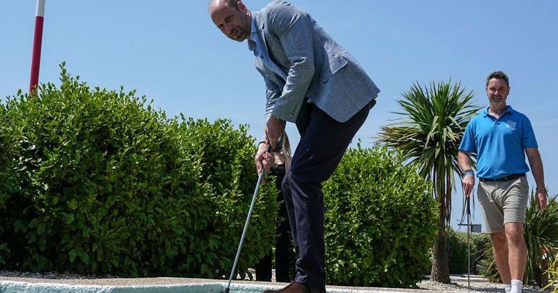 Prince William Lets Slip His Competitive Side in Hilarious Mini Golf Outing With Fishermen — Watch