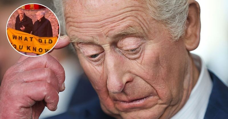 Protesters Target Buckingham Palace Throne Room With Andrew and Epstein Banner
