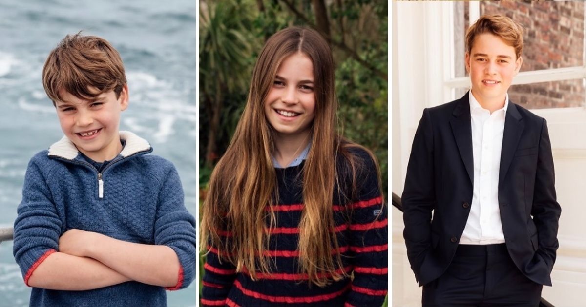 (L) Prince Louis' royal portrait, (M) Princess Charlotte's royal portrait, (R) Prince George's royal portrait (Image Source: Instagram | @princeandprincessofwales)