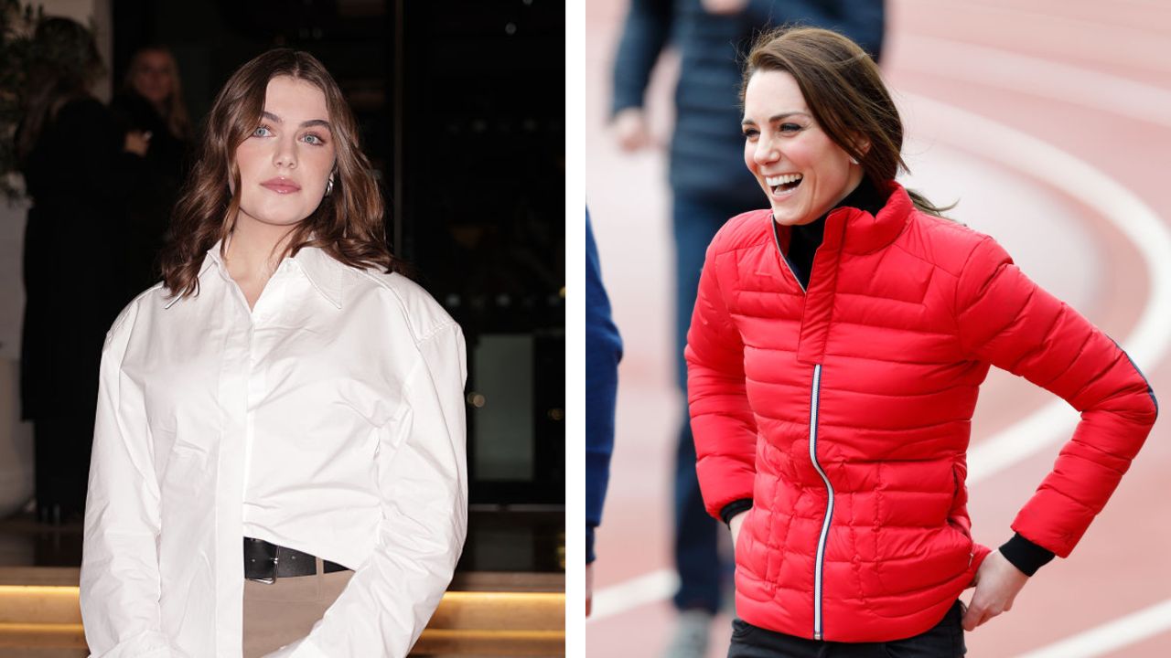 (L) Ella Bright attends EE BAFTA and Glamour Rising Star Party at La Mome London, (R) Kate Middleton  joins a Team Heads Together London Marathon Training Day at the Queen Elizabeth Olympic Park