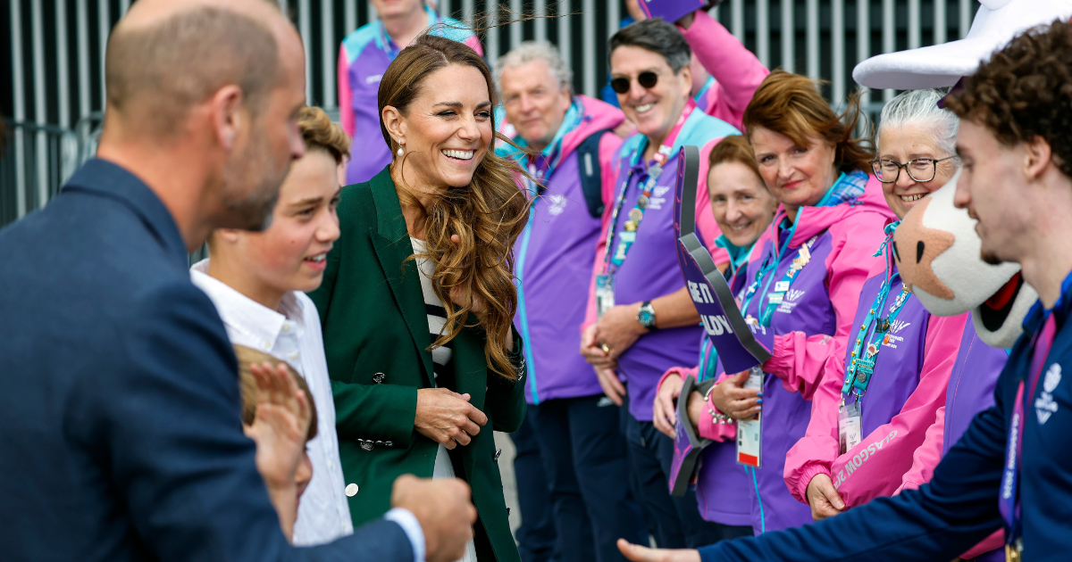 Prince William, Prince of Wales, Duke of Rothsay and Catherine, Princess of Wales, Duchess of Rothsay with Prince George arrive for the Glasgow 2026 Commonwealth Games at The Hydro on August 1, 2026 in Glasgow, Scotland. (Image Source: Getty Images | Jeff J Mitchell)