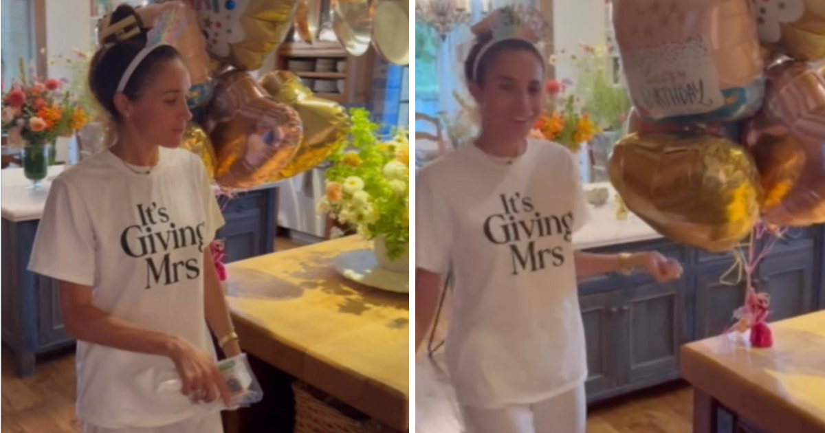 Meghan Markle dancing with tiara for her birthday celebrations (Image Source: Instagram | @Meghan)