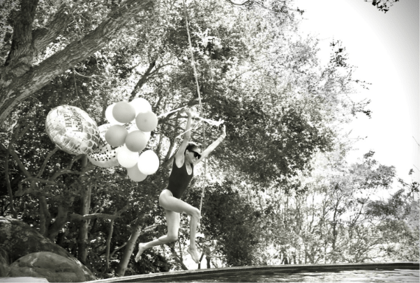 Meghan Markle jumping in the swimming pool in her 45th birthday post on Instagram