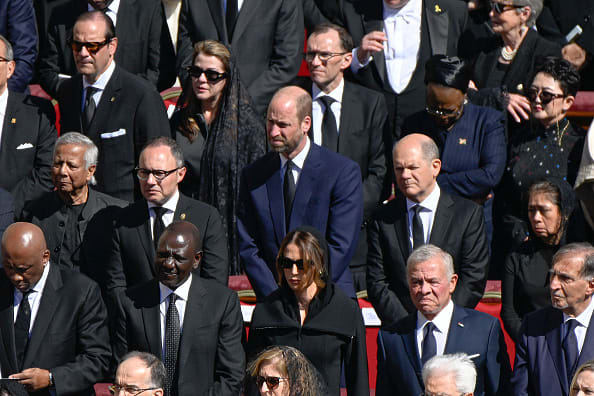 Prince William, Prince of Wales arrives at the funeral of Pope Francis in St. Peter's Square. Vatican City, April 26th, 2025