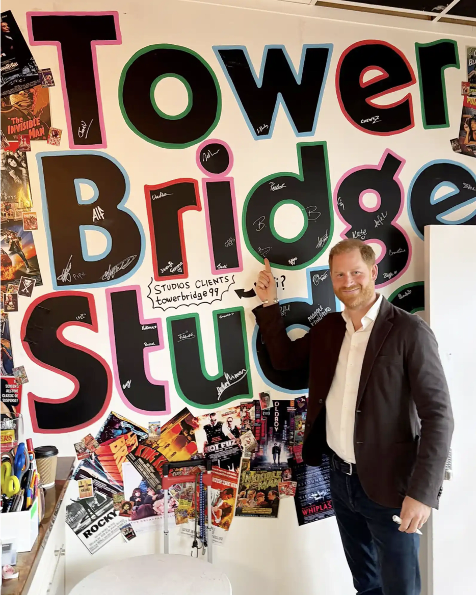 Prince Harry visits Tower Bridge Studios in London. (Image Source: Tower Bridge Studios/Instagram)