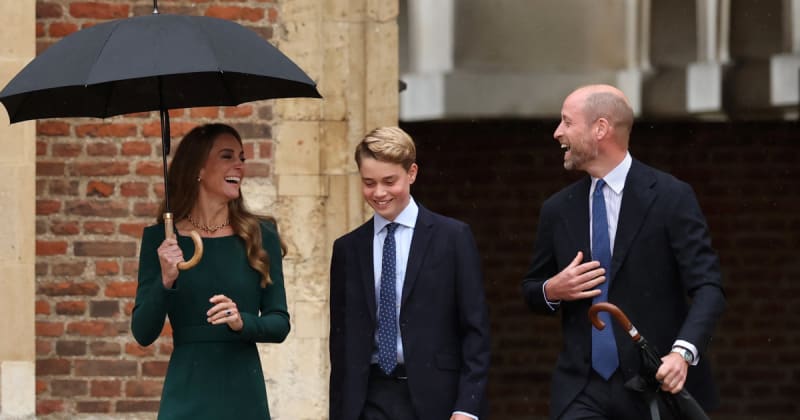 Prince William Has an Oopsie Moment With His Umbrella — and Prince George's Reaction Is Hilarious
