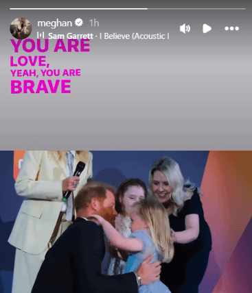 Meghan Markle posts a video of Prince Harry at the WellChild Awards 2026 (Image Source: Instagram | @meghan)