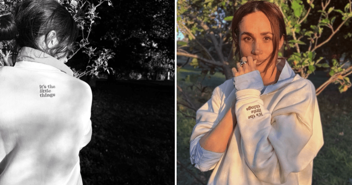 Meghan Markle, Duchess of Sussex showing off her latest collaboration.
